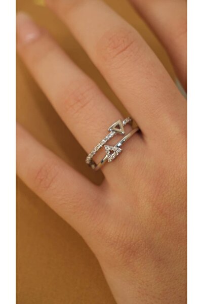 Jerie Triangle Figure Double View Adjustable Ring