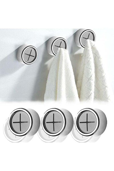Generic 3 pcs Towel Rack, Premium Adhesive Towel Hooks, Round Towel Hooks, Pu...