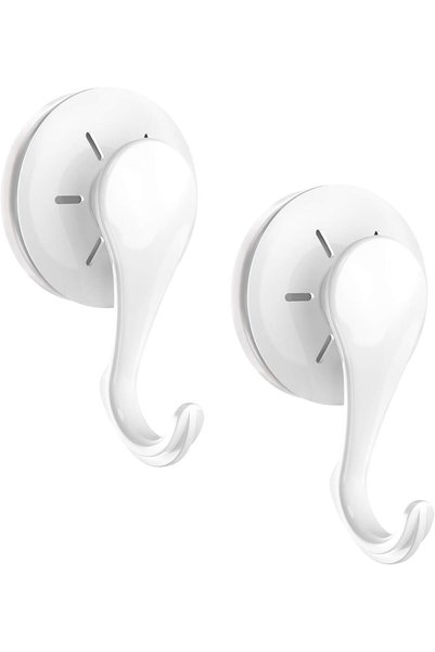 Generic Suction Cup Hooks, 2 Pcs White Waterproof Shower Suction Hooks, Remov...