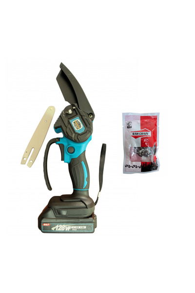 German Meister German Meister Mini Chainsaw, 128V 8Ah, with 2 Batteries, Blade + Chain