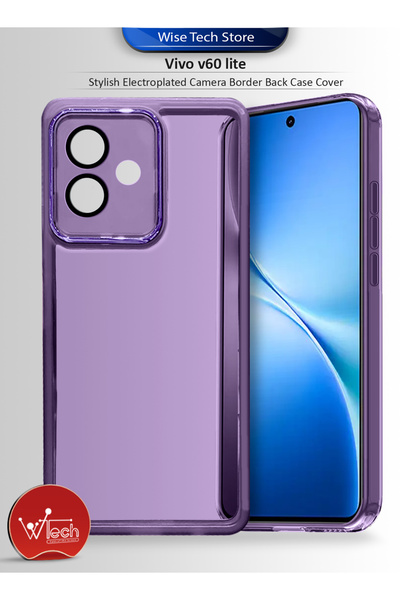 Wtech vivo V60 Lite 5G 2025 Soft Transparent Camera Protection Silicone Stylish Electroplated Case Cover