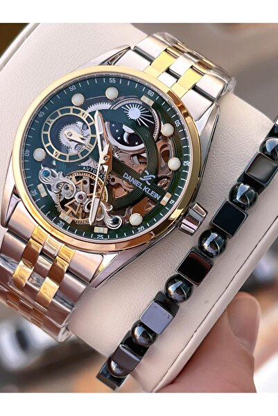 Daniel Klein Automatic Men's Wristwatch 30 Meters Water Resistant Steel Band + Bracelet Gift Vs.B