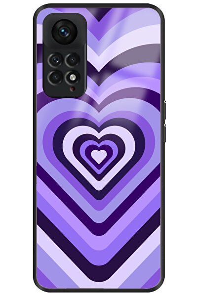 WANNA PROTECT جراب هاتف شاومي ريدمي نوت 11S فاخر بنمط قلوب أرجوانية لامعة مع ...