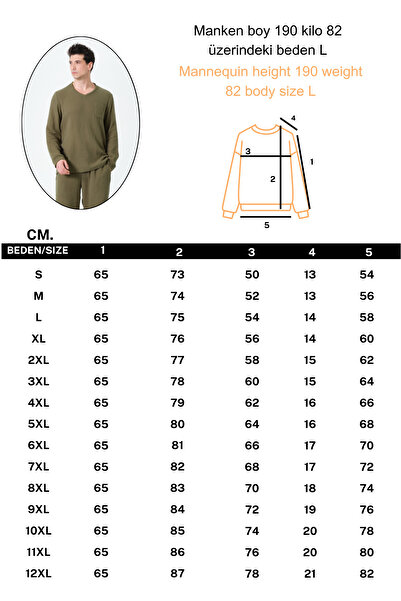 RELAXL 100% Cotton Long Sleeve Muslin Basic Khaki T-Shirt up to 12XL