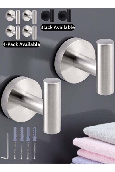 Generic Silver Screw-In Wall, Wall-Mounted Drill Hooks, Heavy Duty Stainless ...