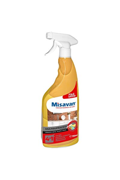 Misavan Soluție Multisuprafețe cu Amoniac 750 ml – Curățare 4în1, Fără Urme