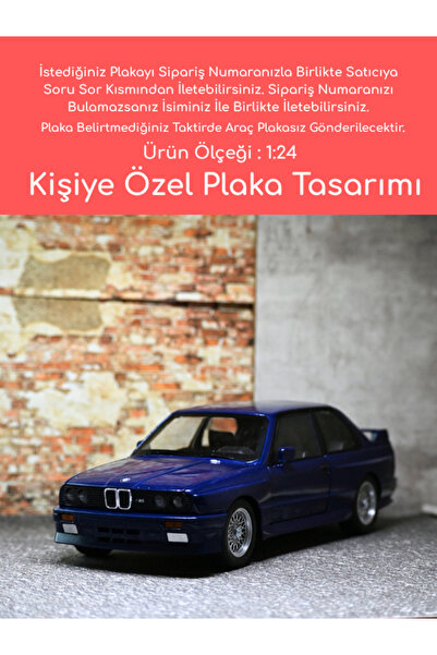 bebeym Bmw M3 Metal Model Araba - Kişiye Özel Hediye Plakalı E30 Oyuncak Araba