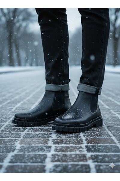 UZR Genuine Leather Men's Chelsea Model Winter Boots