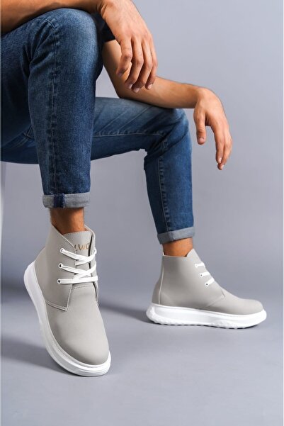 Mhoda Shoes SLW204 Franca Lace-up Suede Ανδρικά Αθλητικά Μποτάκια BT - Γκρι