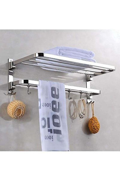 Generic Stainless steel double folding towel rack for bathroom/towel rack/han...