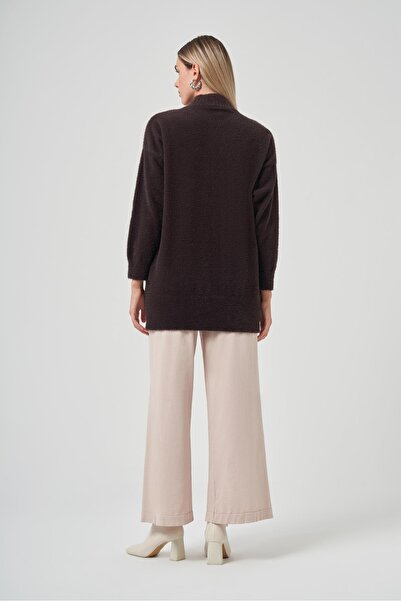 Nuss 7003 Crew Neck Angora Tunic with Sprinkle Bead Embroidery