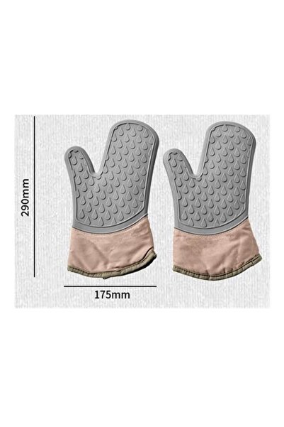 cc bin shihon Two-piece thermal silicone gloves with heat insulation, padded interior, withstands high temperatures.