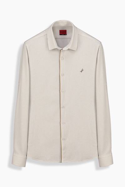 Sarar İNTERVİEW Drew Uzun Kol Taş Rengi Gömlek