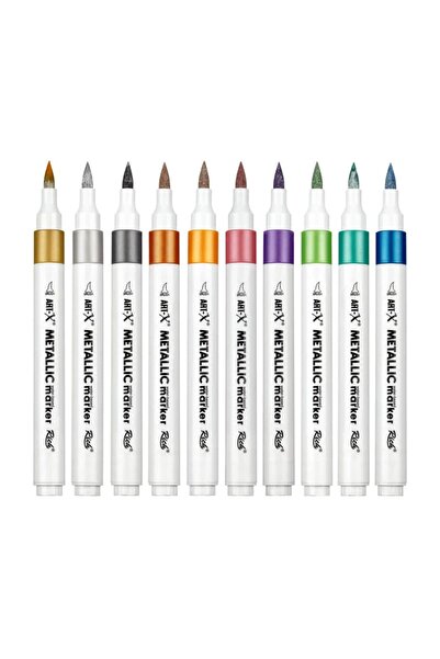 Art & Art Rich Art-X Acrylic Metallic Marker Water Based Gilding Painting Pen 10 Colors Set