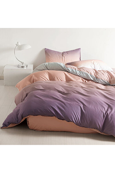 FIONNA.RO Lenjerie De Pat Din Bumbac Satinat 1 Persoană - Degrade Mov Roz