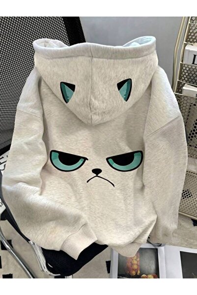 ibibik moda Sweat pisică cu glugă – Design în stil desen animat