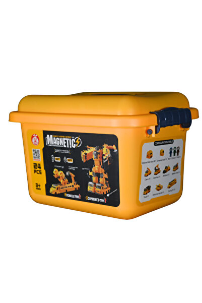 bebeym Manyetik Yapı Oyuncak Araba Ve Robot Yapım Seti