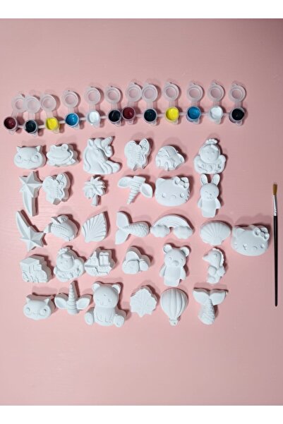 crafts tasarım atölyesi 30 Adet Taş Boyama ve El becerisi Geliştirme Seti ( ÇOCUK GELİŞİMİ ETKİNLİĞİ )