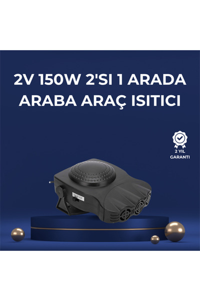 ZERO LAND MTXDPN 3'ü 1 Arada Araç İçi Isıtıcı Fan | 12V Prizli, Buz Çözücü, T...