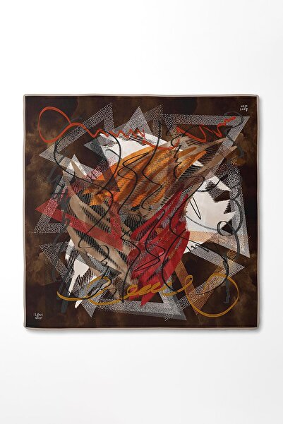 Levidor Aci Brown Twill Silk Scarf 40