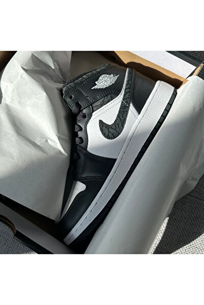 JORDAN Air 1 Mid elephant Panda Black and white