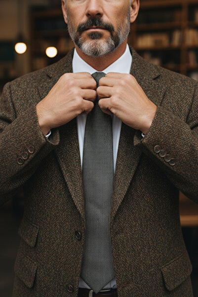 CROATE Cotton Black Dot Patterned Tie – Classic Model