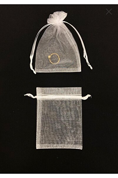 SEZAİDOGALTAS Beyaz Organze Şeffaf Tül Kese, 25 Adet Ölçü 9x12cm, Kına Çerez Kuruyemiş Altın Takı Söz Hediye Bohça