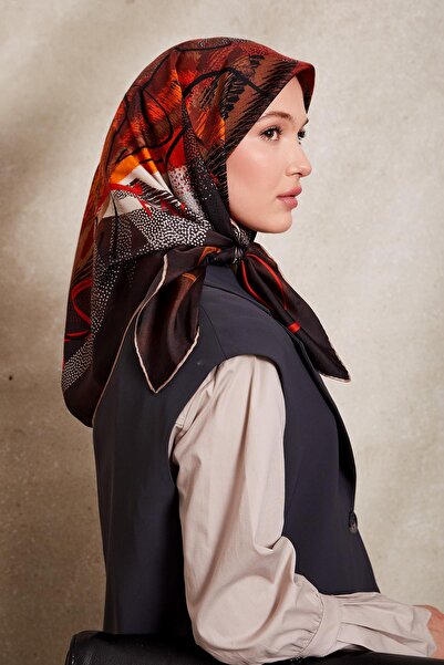 Levidor Aci Brown Twill Silk Scarf 40