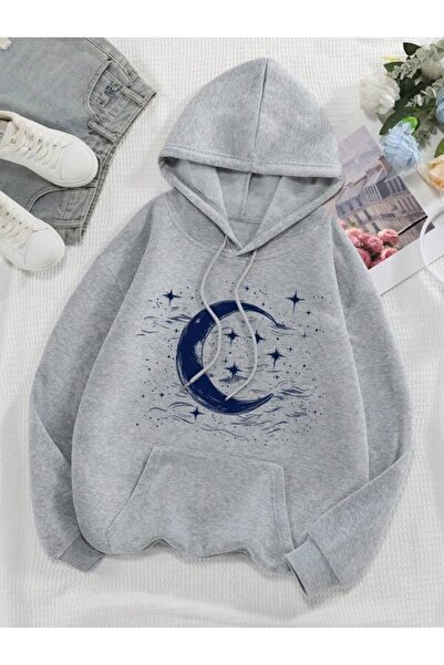 ibibik moda Unisex Printed Moon and Star Pattern Comfortable Tops