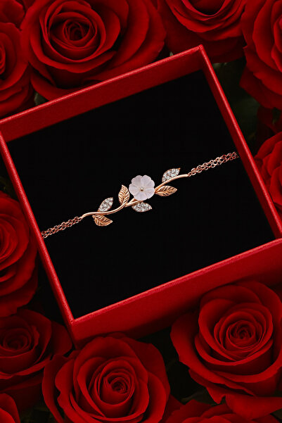 ÇEKİRDEK JEWELRY 925 Ayar Gümüş Manolya Çiçekli Bileklik