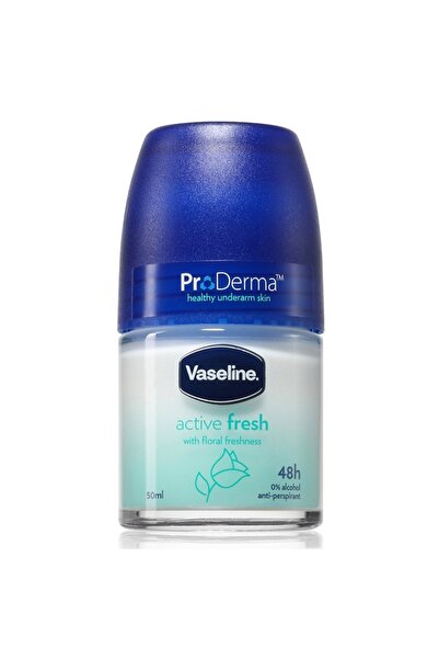 Vaseline Active Fresh Roll-On 50 ml – 48h Antiperspirant Deodorant, 0% Alcohol, Floral Freshness