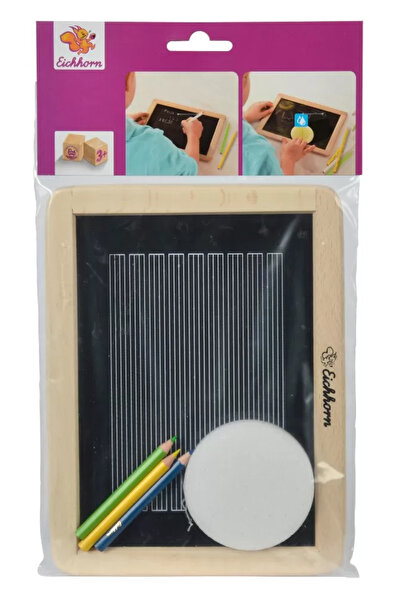 Eichhorn Ξύλινος Πίνακας Γραφής 25x18cm με Κραγιόνια και Γόμα