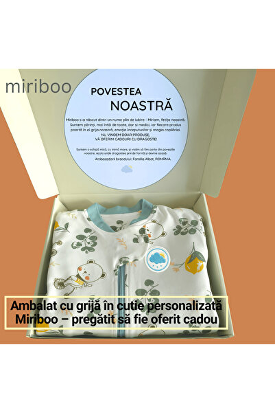 Miriboo Sleeping bag with feet 1–2.5 years, 1 TOG, 100% Cotton, Removable Sleeves, Temperature Indicator