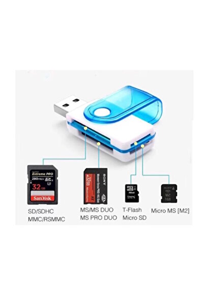 diasithalat قارئ بطاقات الذاكرة 4 في 1، USB 2.0 SD/MMC SD، Micro SD، MMC مقابل قارئ بطاقات متعدد
