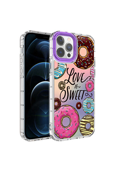 zore iPhone 14 Pro Max Compatible Camera Protected Colorful Patterned Hard Silicone Ata Korn Case-No11