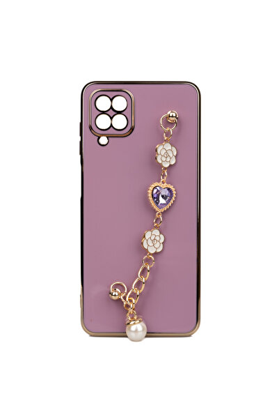 zore غطاء حماية سيليكون لهاتف جالاكسي A12 مع حماية للكاميرا - لون أرجواني