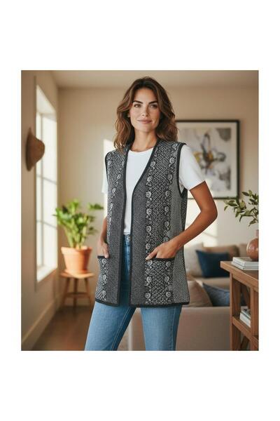 EREN STYLE Knitted Mimosa Authentic Patterned Vest