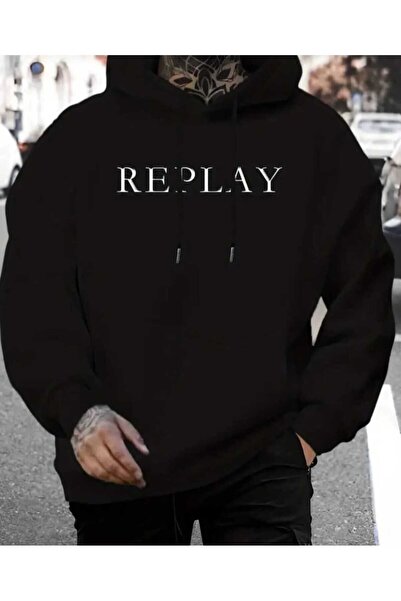 Hunors Sportswear & Company سويت شيرت ريبيلاي مطبوع موديل يونيسكس قطن بغطاء رأس