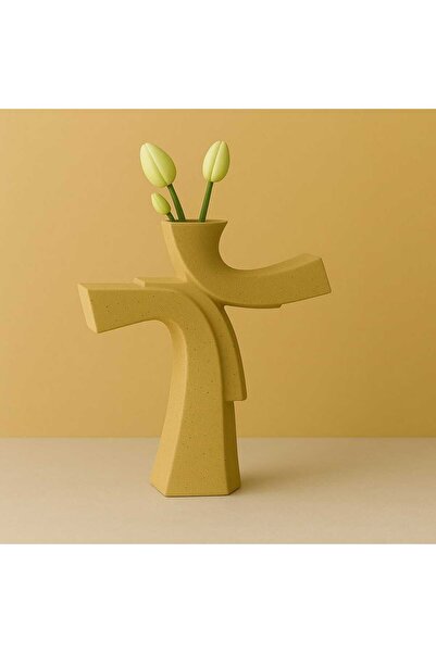 Karra Art Asymmetrical Concrete Vase – Minimal & Artistic Decor Tile