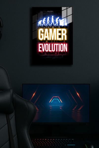 EABASKI Poster metalic  "Gamer " cu imprimeu 2, Joc, Tablou cadou 30x40 cm