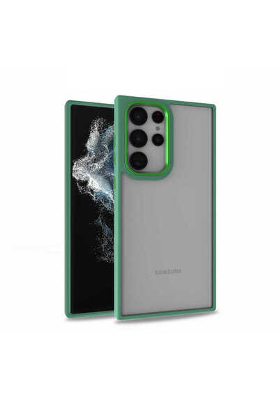 zore Galaxy S22 Ultra Compatible Ata Flora Case-Green