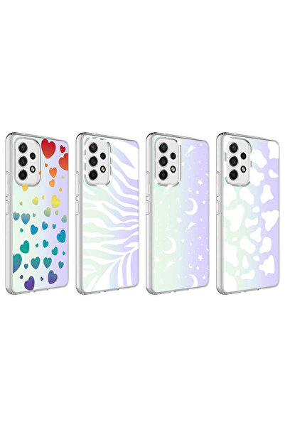 zore Galaxy A33 5g Case Ata M-Blue Patterned Cover - Zebra No1