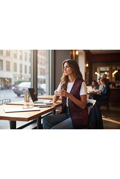 EREN STYLE Knitted Mimosa Authentic Patterned Vest