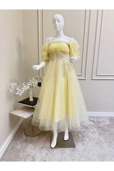 MYROSE SA Lemon-colored evening dress