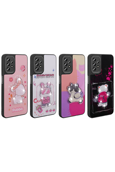 zore Galaxy A23 Case Shining Embossed Iconic Figure Nxxa Amas Silicone Cover - White