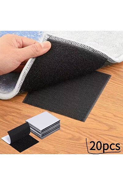 MUBX Halı Kilim Koltuk Örtüsü Sabitleyici Cırt 20 Adet Kaydırmaz Kendinden Ya...