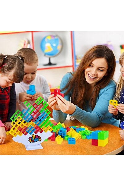 OEM Tetris-type board game, Tetra Tower, construction and balance, for children and adults, 16 pieces