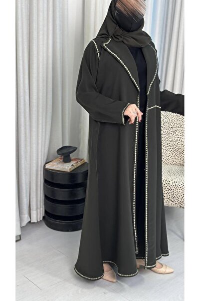 GENERIC4 Crepe Embroidered Collar Abaya