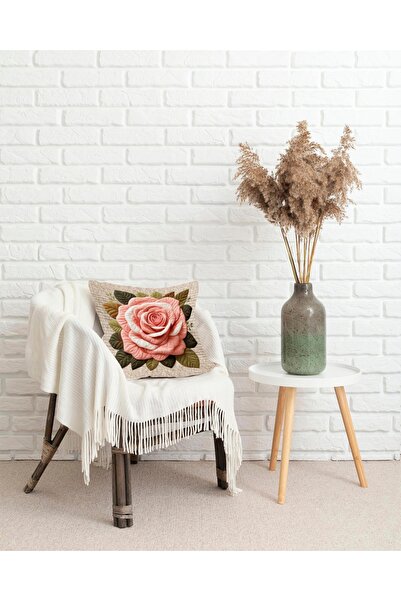 MİNOZA Digital Printed Rose Embossed Look Decorative Throw Pillow Cover 1 Piece
