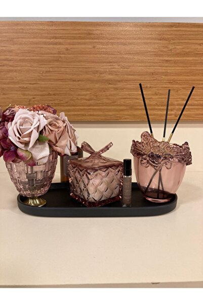 PLUS HOME DEKORATİF KOKU SETİMİZ DERİ KAPLI TEPSİSİ CAM ÇUBUKLU KOKUSU KOKULU...